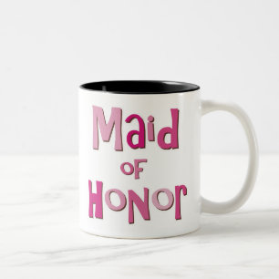 Maid of Honour Pink Brown Two-Tone Coffee Mug