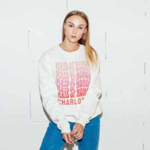 Maid of honour Pink modern girly retro 60's simple Sweatshirt
