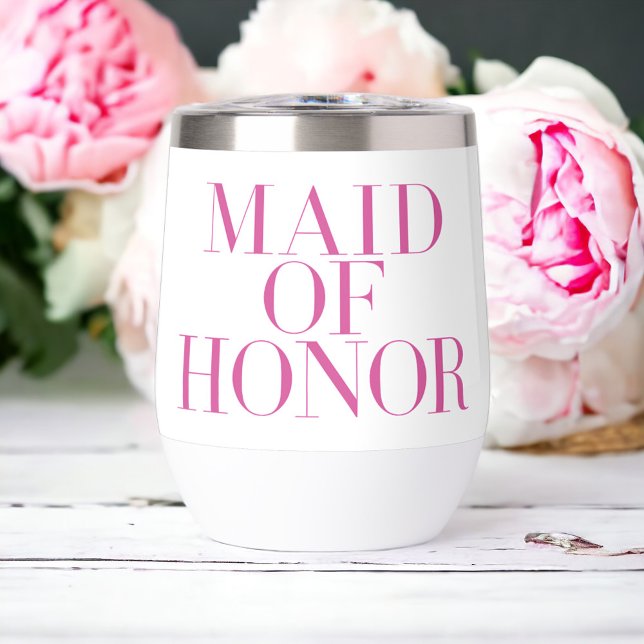 Maid of Honour Pink Modern Personalized  (Creator Uploaded)