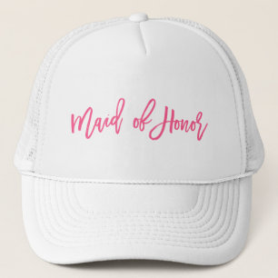 Maid Of Honour Pink Script Trucker Hat