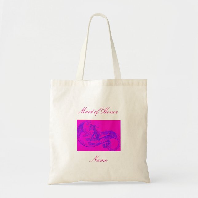 Maid of Honour pink waveriding mermaid Tote Bag (Front)