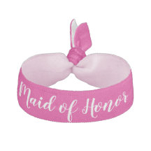 Maid of Honour Pink White Wedding Party Gift