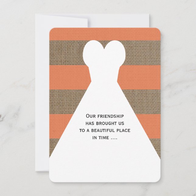 Maid of Honour Poem Coral with Dress Invitation (Front)