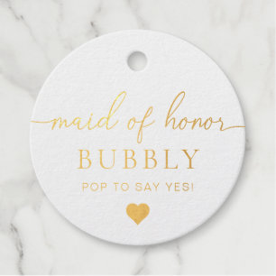 Maid Of Honour Proposal Foil Favour Tag