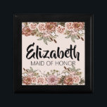 Maid of Honour Proposal Gift Custom Bridal Shower Gift Box<br><div class="desc">If you're looking for the perfect way to show your appreciation for your maid of honour, look no further than boho cottagecore wedding collection! This enchanting wedding theme gift box is perfect for personalized bridal party jewellery and keepsake items. Not only is it a fun way to show your gratitude,...</div>