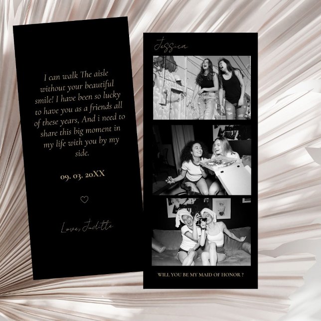 Maid of Honour Proposal Photo Strip Photo Booth Save The Date (Creator Uploaded)