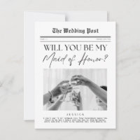 Maid of Honour Proposal, USA Customizable Newspape