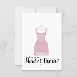 Maid of Honour Proposal Watercolor Dress Invitation