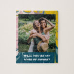 Maid of Honour Proposal with Photo Abstract Marble Jigsaw Puzzle<br><div class="desc">Personalized Abstract Marble Maid of Honour Proposal with Photo jigsaw puzzle</div>