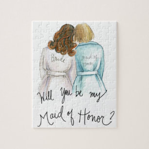 Maid of Honour? Puzzle Auburn L Curls Bride Bl Bob