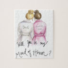 Maid of Honour? Puzzle Blonde Bun Bride Br Bun Mai