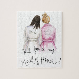 Maid of Honour? Puzzle Dk Br Bride Dk Bl Bun MOH