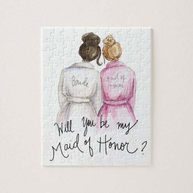 Maid of Honour? Puzzle Dk Br Bun Bride Dk Bl Bun M (Vertical)