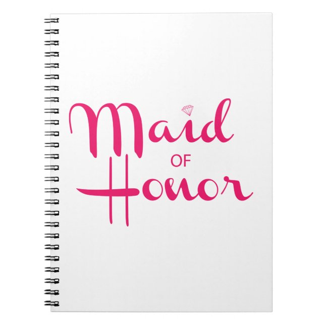 Maid of Honour Retro Script Pink Notebook (Front)