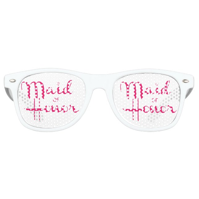 Maid of Honour Retro Script Pink Sunglasses (Front)