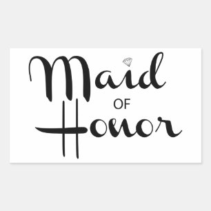 Maid of Honour Retro Script Sticker