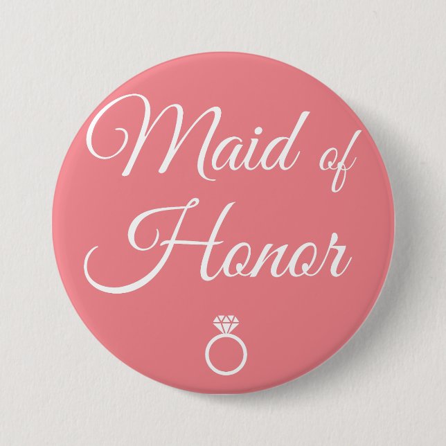 Maid of honour ring 3 inch round button (Front)