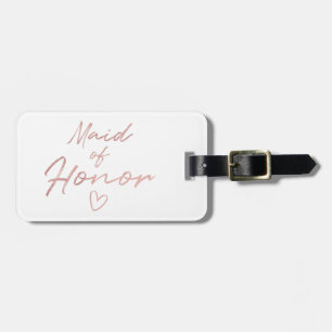 Maid of Honour - Rose Gold faux foil Luggage Tag