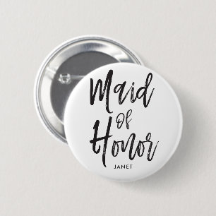 Maid of Honour Script Style Custom Wedding 2 Inch Round Button