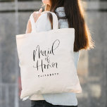 Maid of Honour Simple Modern Calligraphy Wedding Tote Bag<br><div class="desc">Maid of Honour Simple Modern Calligraphy Wedding Tote Bag features fun and pretty calligraphy,  along with the personalized name.</div>