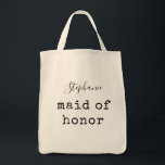 Maid of Honour | Simple Personalized Bridal Party Tote Bag<br><div class="desc">Maid of Honour | Simple Personalized Bridal Party Tote Bag</div>