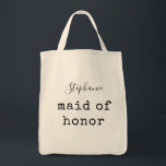 Maid of Honour | Simple Personalized Bridal Party Tote Bag<br><div class="desc">Maid of Honour | Simple Personalized Bridal Party Tote Bag</div>