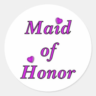Maid of Honour Simply Love Classic Round Sticker