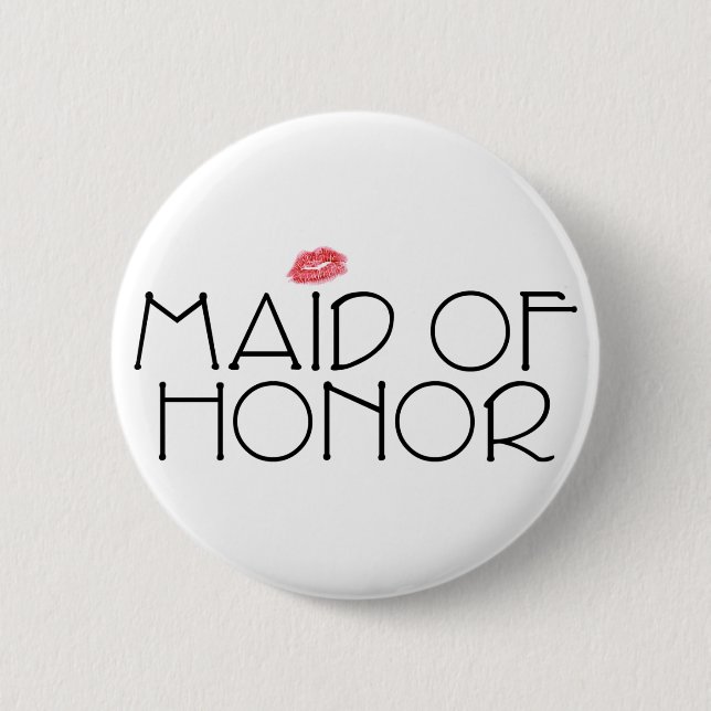 Maid of Honour Smooch 2 Inch Round Button (Front)