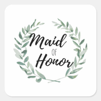Maid of honour square sticker