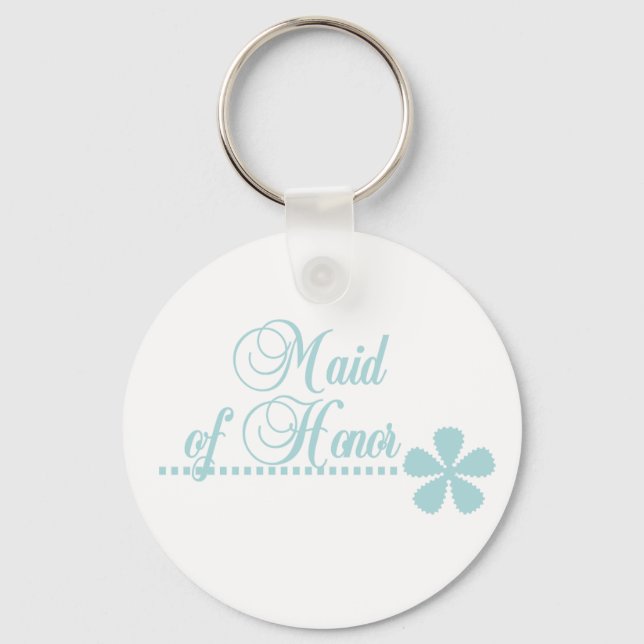 Maid of Honour Teal Elegance Keychain (Front)