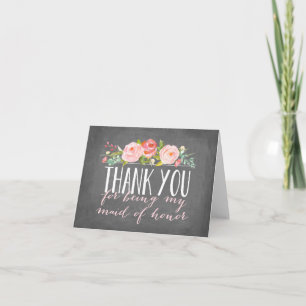 Maid of Honour Thank You   Bridesmaid Card