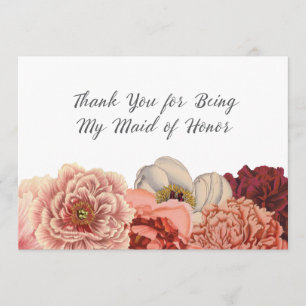 Maid of Honour Thank You Card