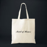 Maid of Honour Tote Bag<br><div class="desc">This cute vintage tote bag is best gift idea for maid of honour at weddings. This tote bag is perfect for your mom on your life big day. It is perfect for her to keep everything wedding in one place. This personalized name monogram cute vintage tote bag is best gift...</div>