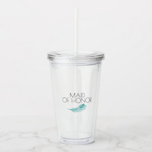 Maid of Honour Tropical Palm Leaves Bachlorette Acrylic Tumbler