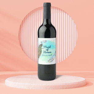 Maid of Honour Vintage Peacock Favour Wine Label
