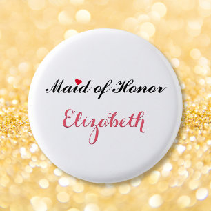 Maid of Honour Wedding Bridal Bachelorette Party 1 Inch Round Button