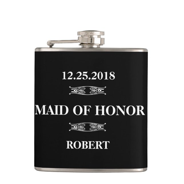 Maid of Honour Wedding Hip Flask (Front)