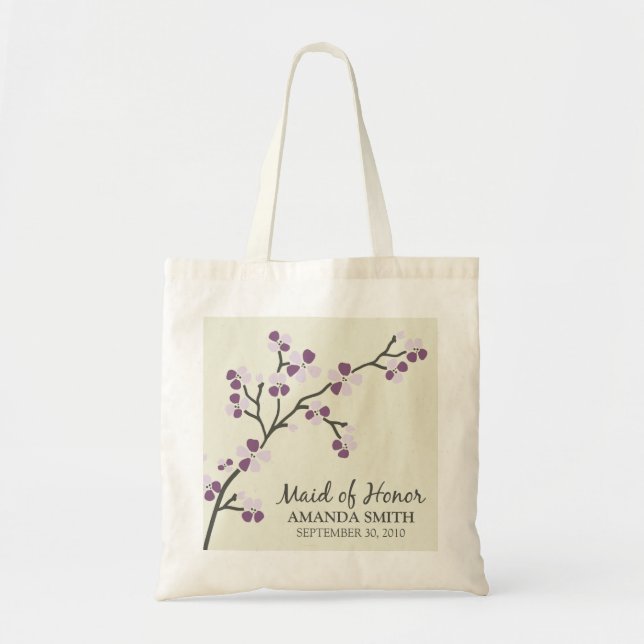 Maid of Honour Wedding Party Gift Bag (plum) (Front)