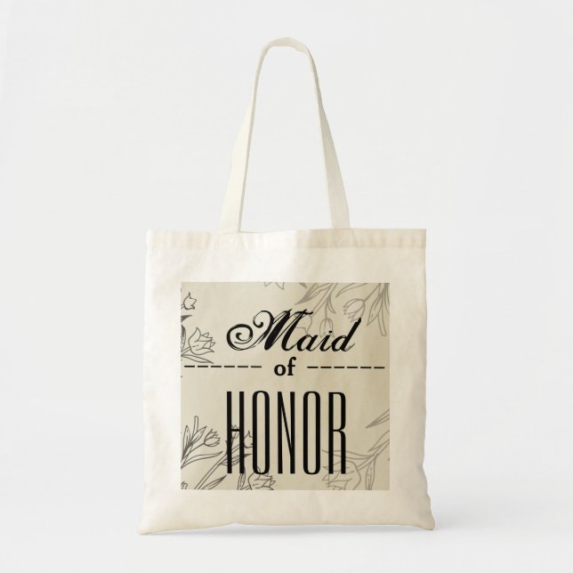 Maid of Honour Wedding Personalized Tote Bag (Front)