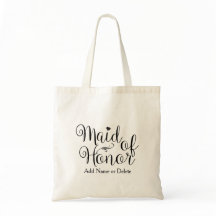 Maid of Honour Wedding Tote Budget Canvas Tote Bag