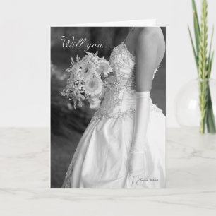 Maid of Honour, will you be my Maid of Honour blac Invitation