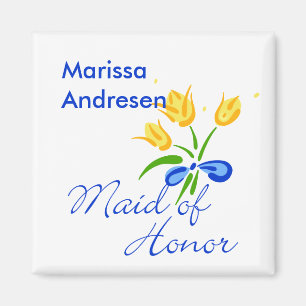 Maid of Honour with yellow tulips Magnet
