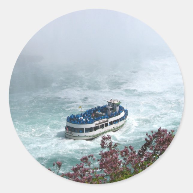 Maid of the Mist boat at Niagara Falls, Canada Classic Round Sticker (Front)