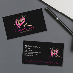 Maid Residential and Commercial Cleaning Duster Business Card