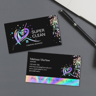 Maid Residential and Commercial Cleaning Janitor Business Card