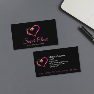 Maid Residential Commercial Cleaning Housekeeping Business Card