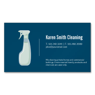Maid Service   Cleaning Spray Magnetic Business Card