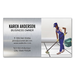 Maid Service   House Cleaning Magnetic Business Card