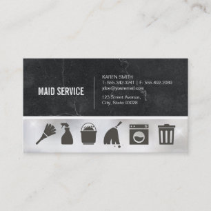 Maid Service   Marble   Cleaning Maid Business Card