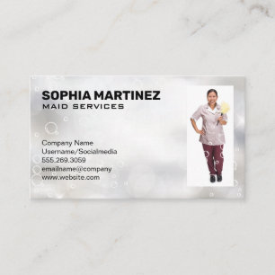 Maid Service Sparkly Bubbles Business Card